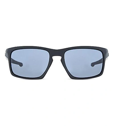 Shop Oakley Sliver Matte Rectangle Sunglasses In Matte Black