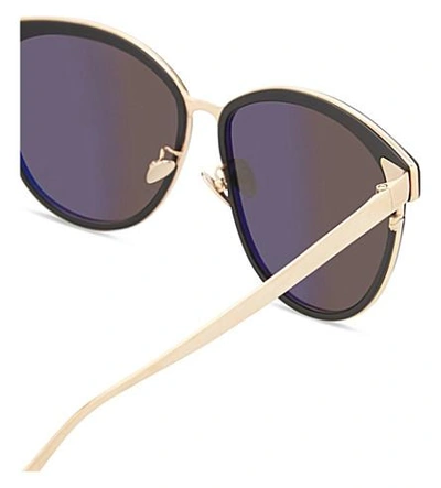 Shop Linda Farrow Lfl547 Oversized Sunglasses In Black Rose Gold