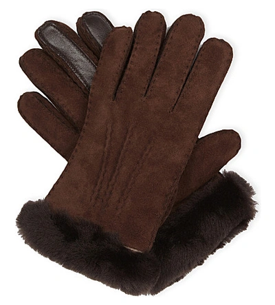 Ugg Carter Smart Sheepskin Gloves In Chocolate