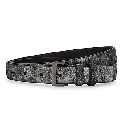 The Kooples Iridescent Leather Belt In Sil06