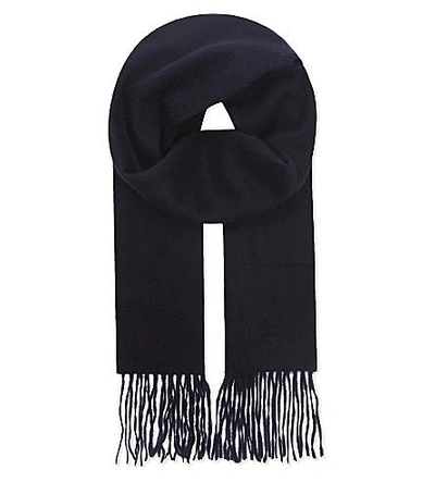 Shop Mulberry Cashmere Scarf In Navy