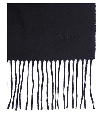 Shop Mulberry Cashmere Scarf In Navy