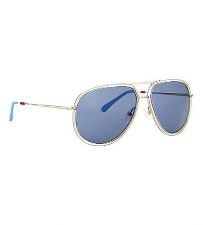 Shop Orlebar Brown Ob22 C3 Aviator Sunglasses In Clear