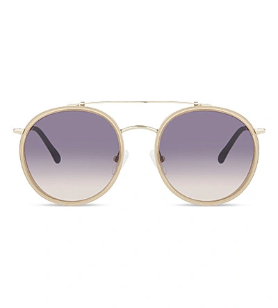 Orlebar Brown Ob20 C2 Round-frame Sunglasses In Peach