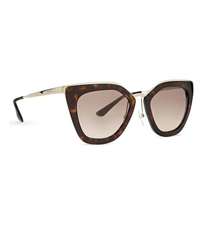 Shop Prada Pr53ss Havana Cat Eye-frame Sunglasses