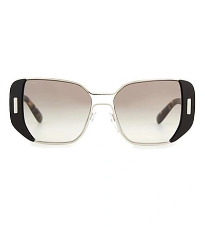 Shop Prada Pr59ss Mod Square-frame Sunglasses In Black