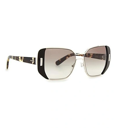Shop Prada Pr59ss Mod Square-frame Sunglasses In Black