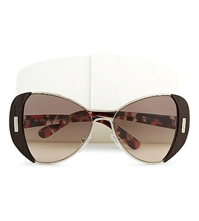 Shop Prada Pr60ss Mod Butterfly-frame Sunglasses In Brown