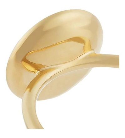 Shop Marc Jacobs Enamel Logo Disc Ring In Cream