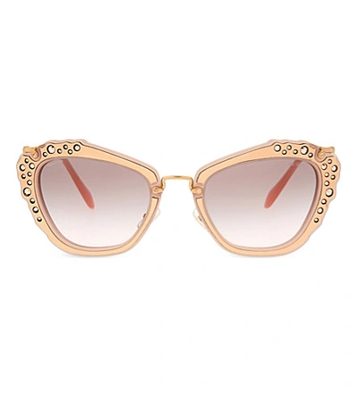 Miu Miu Mu04qs Noir Cat-eye Sunglasses In Pink