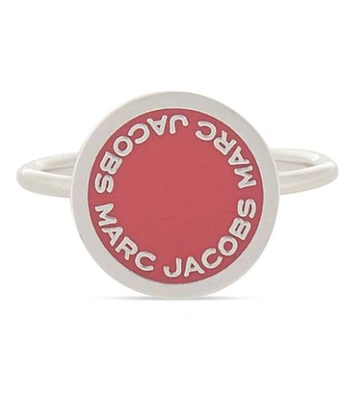 Shop Marc Jacobs Enamel Logo Disc Ring In Pink