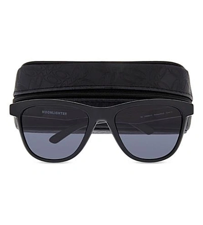 Shop Oakley Moonlighter Oo9320 Round-frame Sunglasses In Polished Black