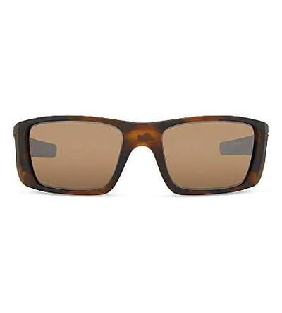 Shop Oakley Oo4119 Rectangle-frame Sunglasses In Brown