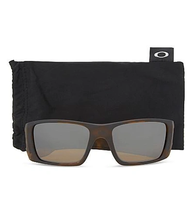 Shop Oakley Oo4119 Rectangle-frame Sunglasses In Brown