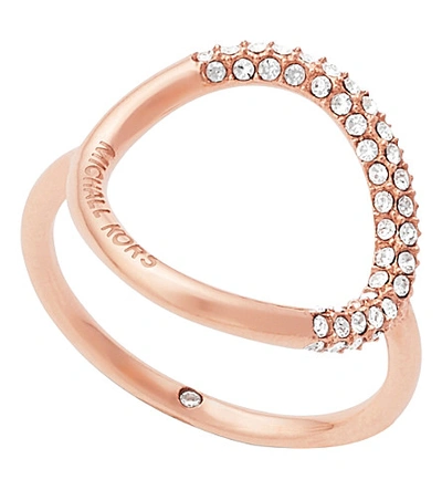 Shop Michael Kors Brilliance Rose Gold Pavé Ring