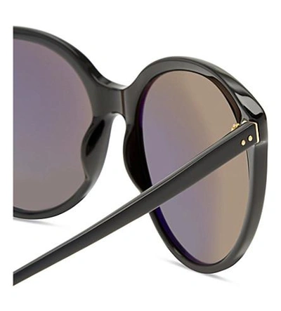 Shop Linda Farrow Lf496 Cat-eye Sunglasses In Black