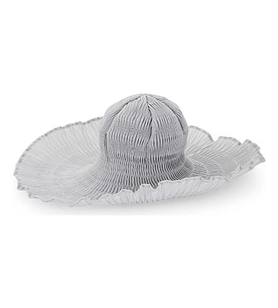 Issey Miyake Orbit Pleated Wide Brim Hat In Grey