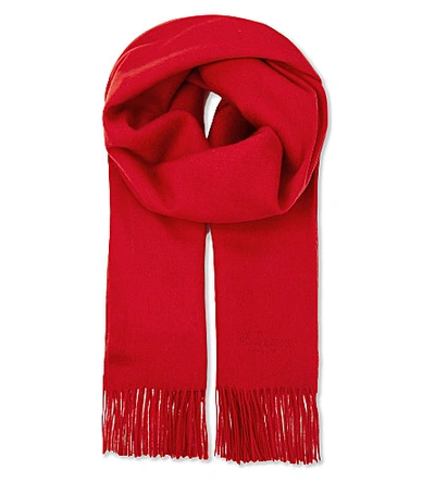 Mulberry Lambswool Scarf In Fiery Red