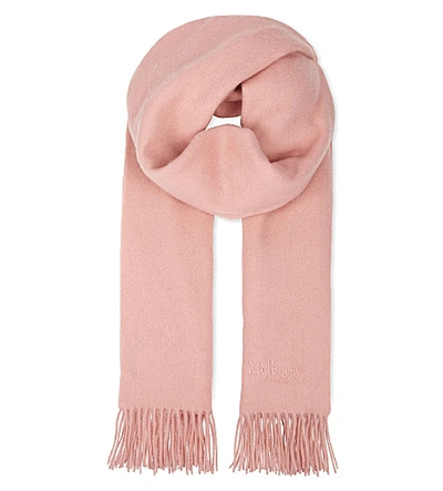 Mulberry Lambswool Scarf In Macaroon Pink