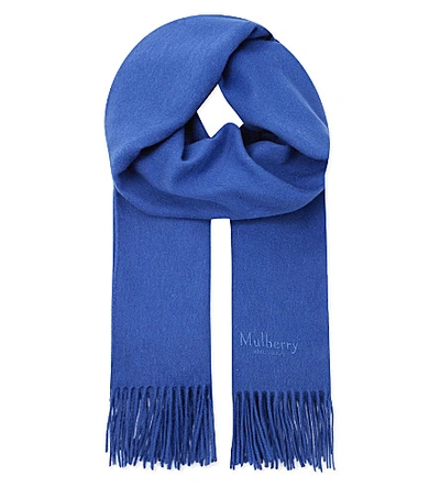 Mulberry Lambswool Scarf In Porcelain Blue