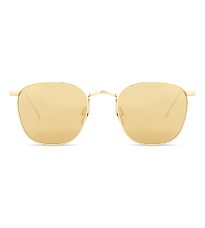 Linda Farrow Lfl479 Square-frame Sunglasses In Yellow Gold