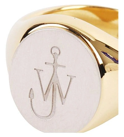 Shop Jw Anderson Signet Ring In Yellow Gold