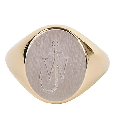 Shop Jw Anderson Signet Ring In Yellow Gold