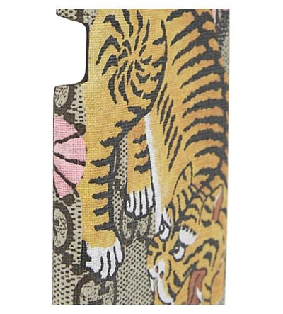 Shop Gucci Bengal Tiger Print Iphone 6 Case In Beige Multi