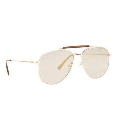 Shop Tom Ford Sean Tf536 Aviator Sunglasses In Pink Gold