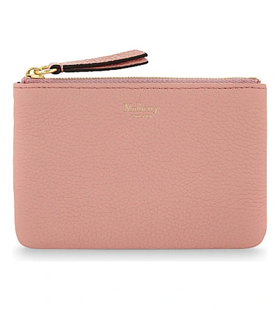 Mulberry Grained Leather Coin Pouch In Macaroon Pink