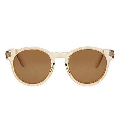 Shop Le Specs Hey Macarena Round-frame Sunglasses In Blonde