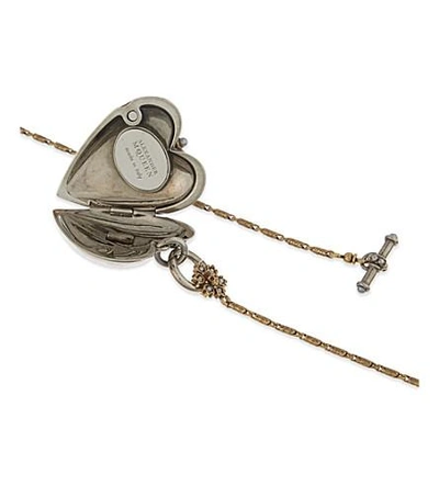 Shop Alexander Mcqueen Heart Locket Necklace In Silver Gold