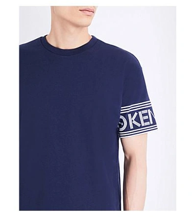 Shop Kenzo Logo-print Cotton-jersey T-shirt In Ink