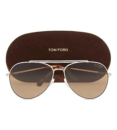 Shop Tom Ford Indiana Ft0497 Aviator Sunglasses In Pink Gold