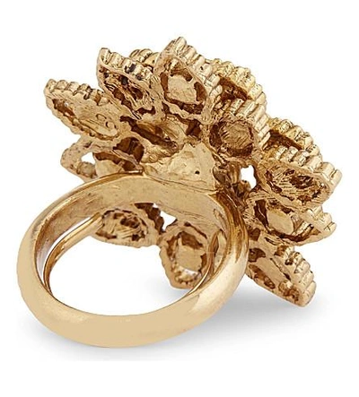 Shop Oscar De La Renta Petals Cocktail Ring In Cry Gold Shadow