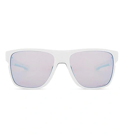 Shop Oakley Crossrange Xl Prizm Snow Square-frame Sunglasses In Polished White