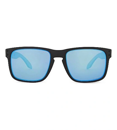 Shop Oakley Holbrook Prizm Square-frame Sunglasses In Matte Black