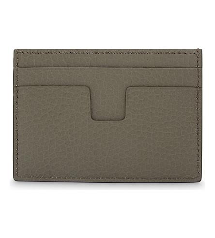 Tom Ford Grained Leather Card Holder In Light Grey | ModeSens