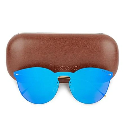 Shop Illesteva Leonard Ii Mask Round Sunglasses In Royal Blue