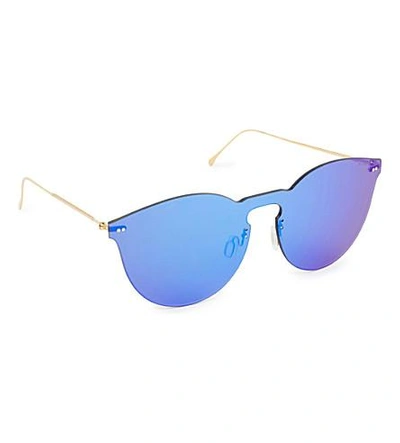 Shop Illesteva Leonard Ii Mask Round Sunglasses In Royal Blue