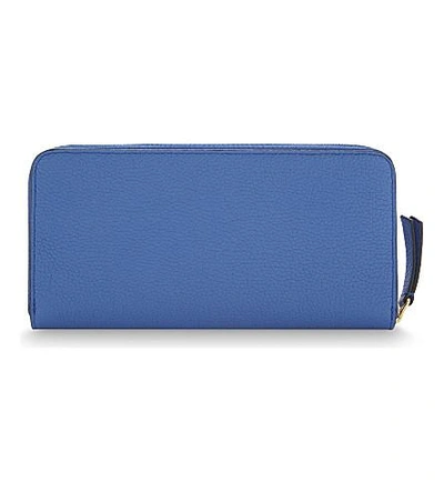 Shop Mulberry Grained Leather Zip-around Wallet In Porcelain Blue