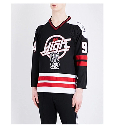 Shop Gcds Hockey Sports-mesh T-shirt In Black