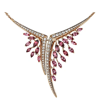 Shaun Leane Aerial 18ct Rose-gold, Pink Tourmaline And White Diamond Necklace