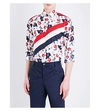 THOM BROWNE Floral and stripe-print classic-fit cotton shirt