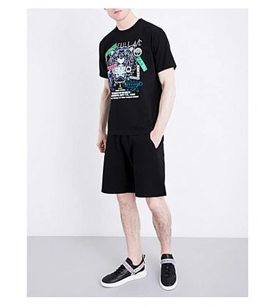 Shop Kenzo Tiger Flyer-print Cotton-jersey T-shirt In Black