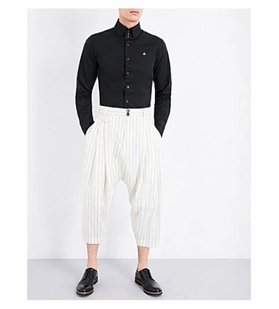 Shop Vivienne Westwood Krall Stretch-cotton Shirt In Black