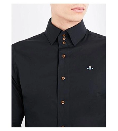 Shop Vivienne Westwood Krall Stretch-cotton Shirt In Black
