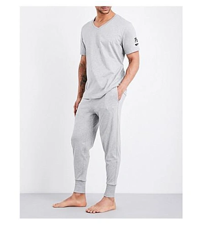 Shop Polo Ralph Lauren Classic Cotton-jersey Track Pants In Grey