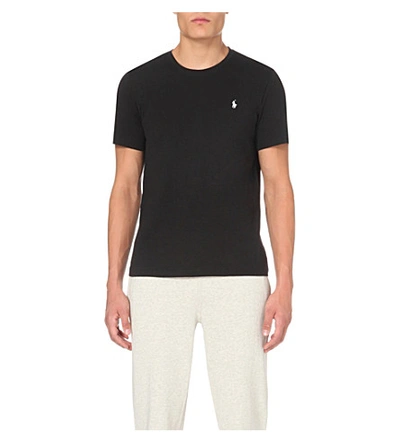 Shop Polo Ralph Lauren Classic Cotton-jersey T-shirt In Black