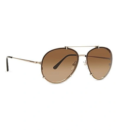 Shop Tom Ford Dickon Tf527 Aviator Sunglasses In Gold